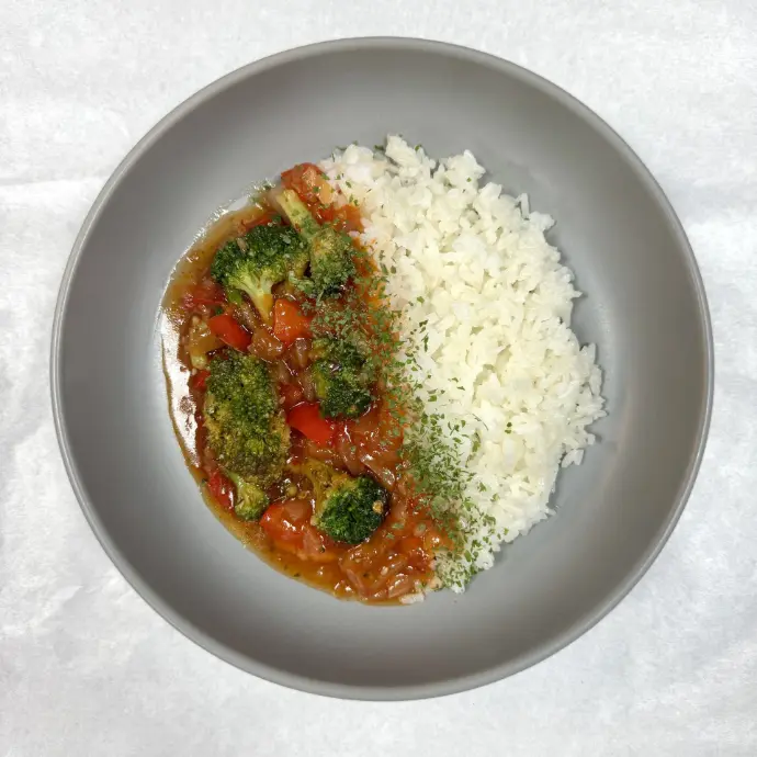 Broccoli in Sweet and Sour Sauce with White Rice - 12 Pack