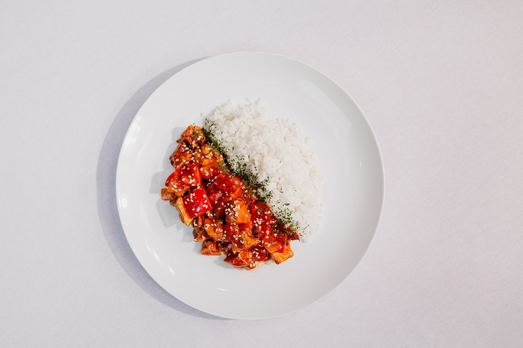 Sweet and Sour Chicken with White Rice - 12 Pack